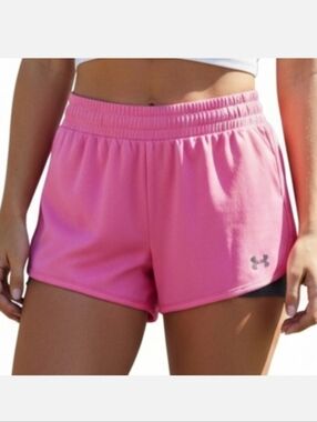 Under Armour women's hot pink athletic workout shorts Women's size large